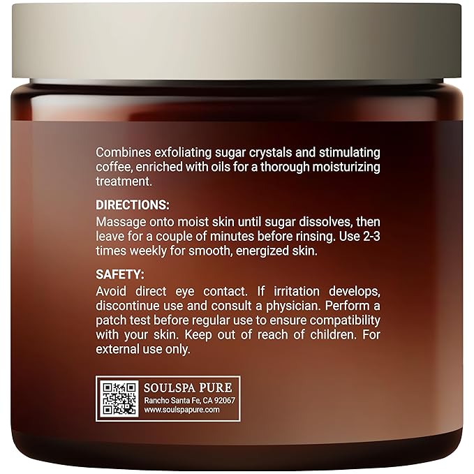 Brown Sugar and Coffee Foot & Body Scrub - Energizing Brown Sugar & Moisturizing Coffee Scrub Body Exfoliator for All Skin Types - Hydrating Exfoliating Spa Treatment - 10 oz