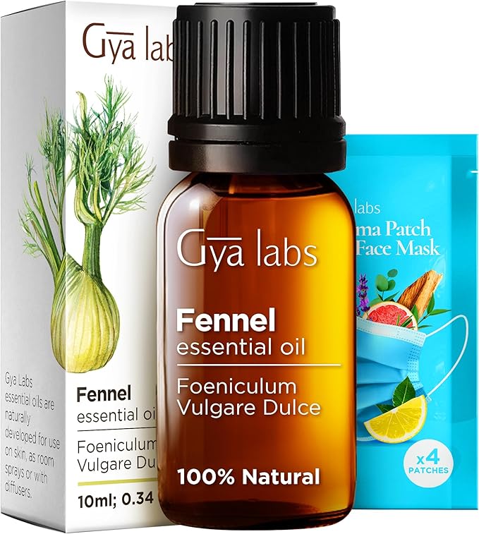 Gya Labs Fennel Essential Oil for Diffusers - 0.34 Fl Oz - 100% Pure Natural Fennel Oil for Aromatherapy, Skin, Candles Making - Sweet, Peppery, Refreshing Scent