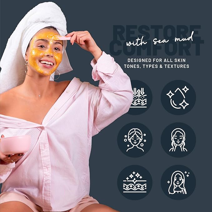 BRÜUN Jelly Mask Jar Sea Mud Peel-Off Face Care Rubber Mask | 23 fl oz Skin Care Moisturizing Gel Mask Jar Spa Set