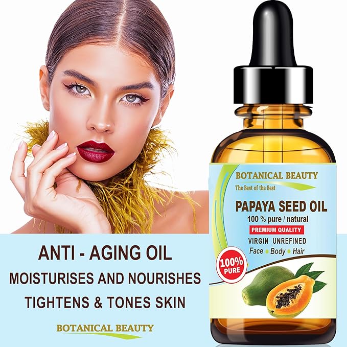 Botanical Beauty PAPAYA SEED OIL WILD GROWTH 100% Pure Natural Virgin Unrefined Undiluted Cold Pressed Carrier Oil for Face, Skin, Hair, Lip, Nails 2 Fl. oz. - 60 ml