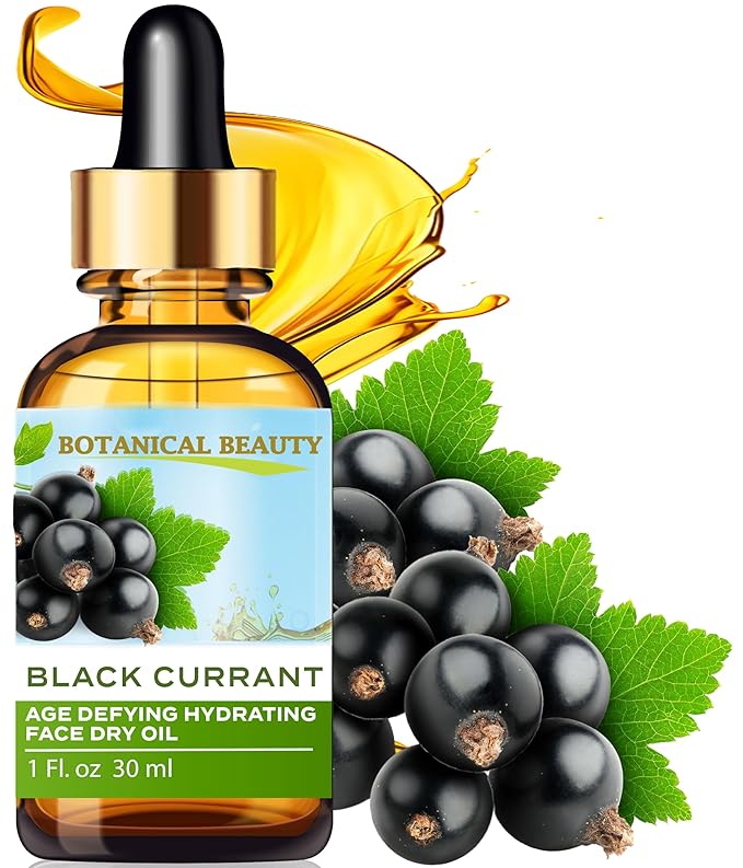 Botanical Beauty BLACK CURRANT AGE DEFYING FACE DRY OIL 100% Natural. Black Currant Oil, Evening Primrose, Grape Seed, Jojoba, Organic Safflower, Vitamin E. Face Moisturizer, Rejuvenate, Anti-aging