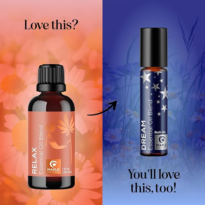 Relaxing Essential Oil Blend for Diffuser - Aromatherapy Blend of Essential Oils for Diffusers for Home and Travel Stress Support with Lavender Geranium Roman Chamomile and Ylang Ylang Diffuser Oils