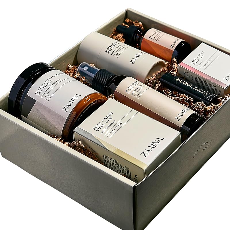 Spa Gift Set for Her - Relaxation Spa Kit for Women Handmade in USA, Luxury Spa Gifts for Women, Spa Gift Basket for Mom, Pampering At Home Bath and Body Self Care Spa Package, Birthday Gifts for Women by ZAAINA