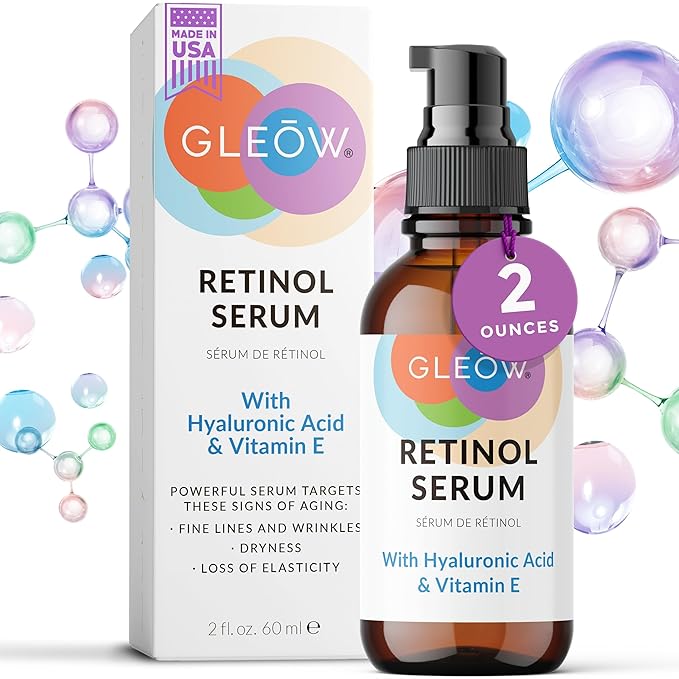 Retinol Serum for Face with Hyaluronic Acid, Retinol for Face Is Suitable for All Skin Types, Hydrating Serum Women and Men Plumps Youthful Appearance 2oz