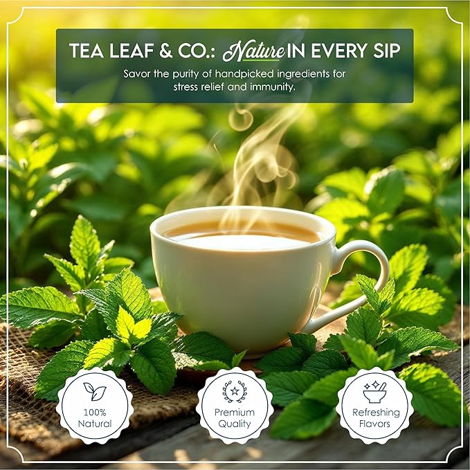 Tea Leaf & Co. Harmony Pure Delight 9 Pack Premium Tea Gift Combo Box (Classic, Tulsi Ashwagandha, Lemon Ginger, Mint, Detox Kahwa, Turmeric Tulsi, Honey Lemon, Sweet Hibiscus & Green Chamomile) - 8Oz