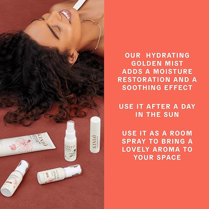 Kinlo Hydrating Golden Mist, 1 fl oz | Face Mist with Coconut Water, Aloe, Witch Hazel, Calendula | Facial Spray Mist Hydrating Toner Mist | Black Owned Skincare 1 fl oz