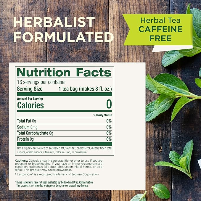 Traditional Medicinals Tea, Organic Triple Mint, Supports Healthy Digestion, Includes 16 Tea Bags