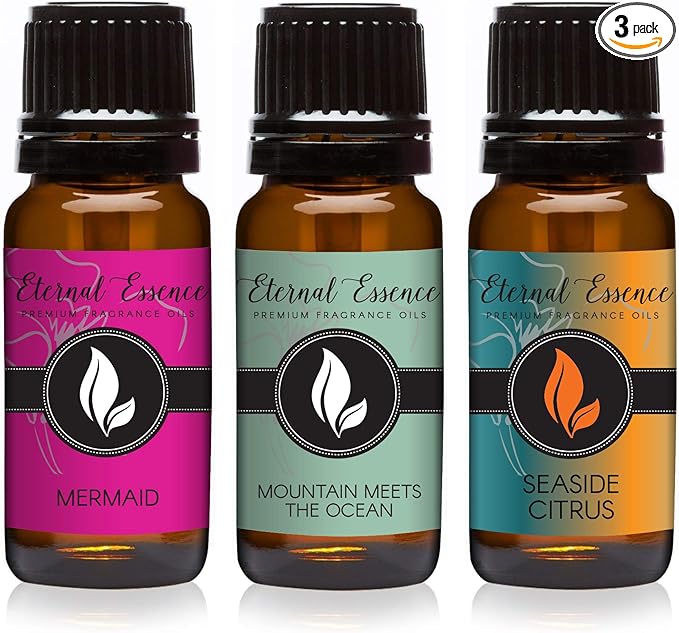 Trio (3) - Mermaid, Seaside Citrus & Mountain Meets Ocean - Premium Fragrance Oil Trio - 10ML