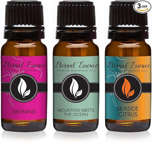Trio (3) - Mermaid, Seaside Citrus & Mountain Meets Ocean - Premium Fragrance Oil Trio - 10ML