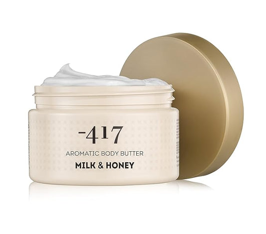 '-417 Dead Sea Cosmetics Milk & Honey Deep Nutrition Body Butter For Dry Skin - Nourishes & Protects from UV Radiation - Softening Body Moisturizer - With Shea Butter & Aloe Vera - All Natural 8.4 oz