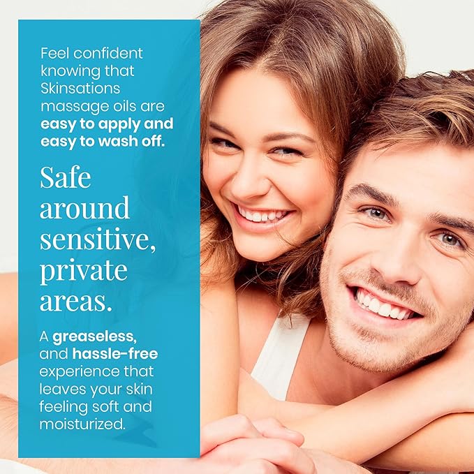 Skinsations - Vanilla Massage Oil for Massage Therapy - 16oz | Silky-Soft Blend of Sweet Almond, Fractionated Coconut, Grapeseed and Jojoba Oil | Scented Body Oil, Sore Muscles, Aromatherapy