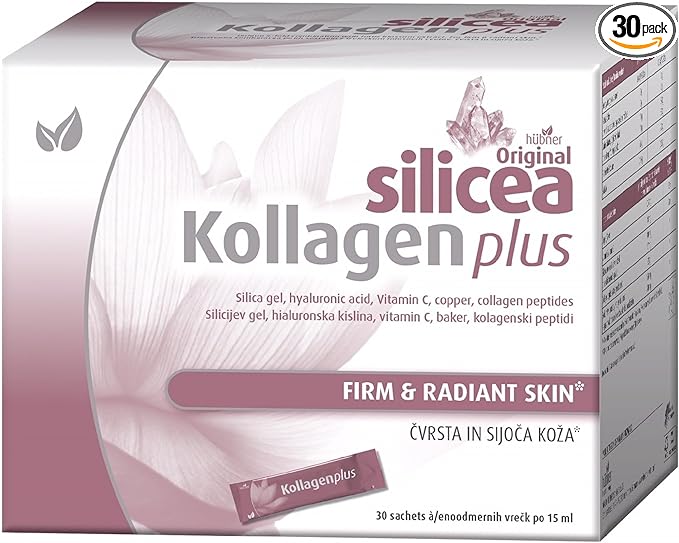Hubner Original Silicea Kollagen Plus, Collagen Peptide Blend Dietary Supplement, 15ml Single Dose Packets, 30-Pack