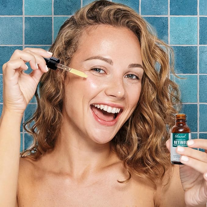 Ebanel Liposomal 2.5% Retinol Serum for Face with Hyaluronic Acid, Peptide, Vitamin C, Pore Minimizer Skin Tightening, Anti Aging Serum, Minimizes Wrinkles, Fine Lines, Age Spots
