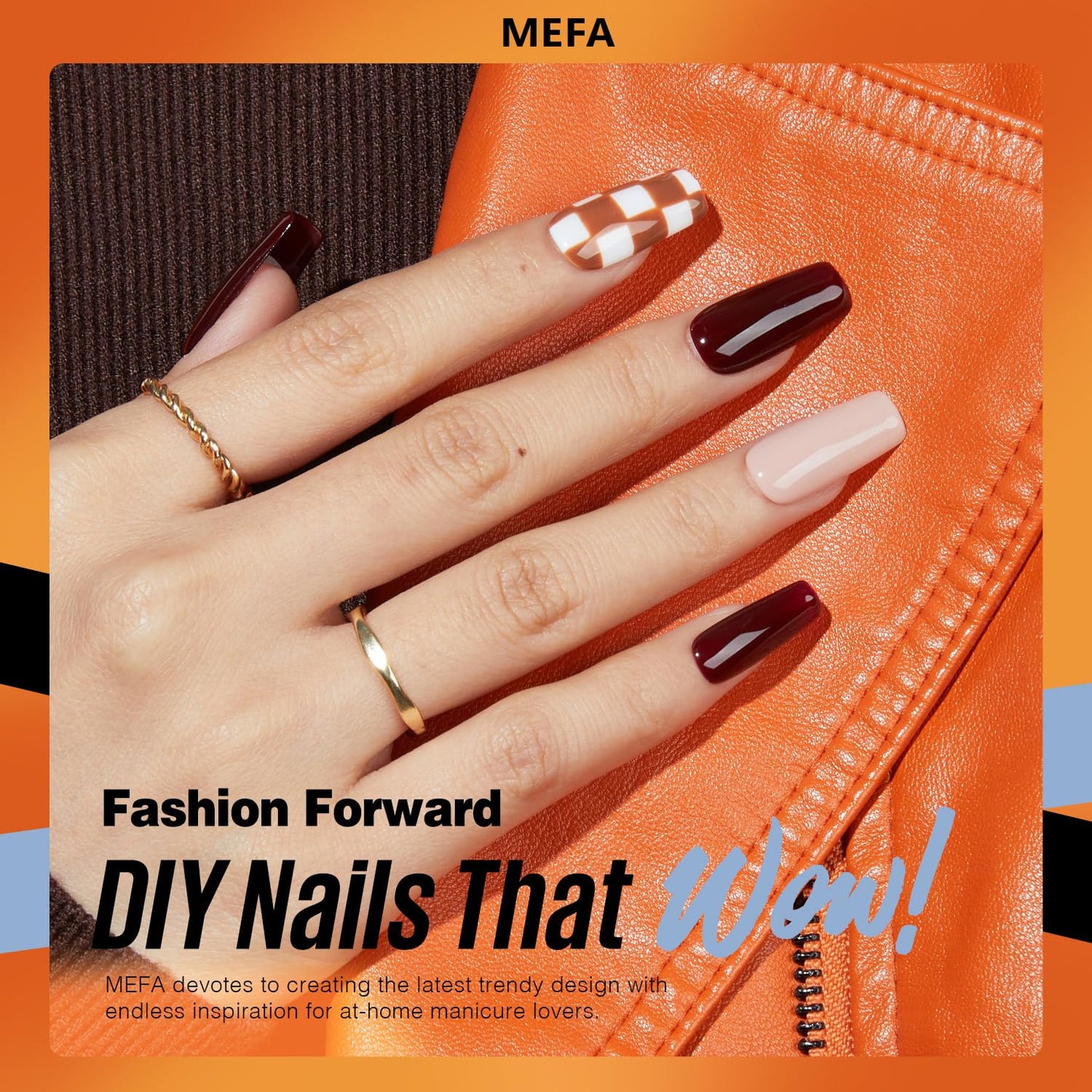 MEFA Fall Gel Nail Polish Set, 12 Colors Orange Burgundy Red Gel Polish Set Flash Dark Red Glitter Nail Polish Shimmer Nude Brown Blue Yellow Nail Gifts for Women Girl DIY Salon Home Spring Summer