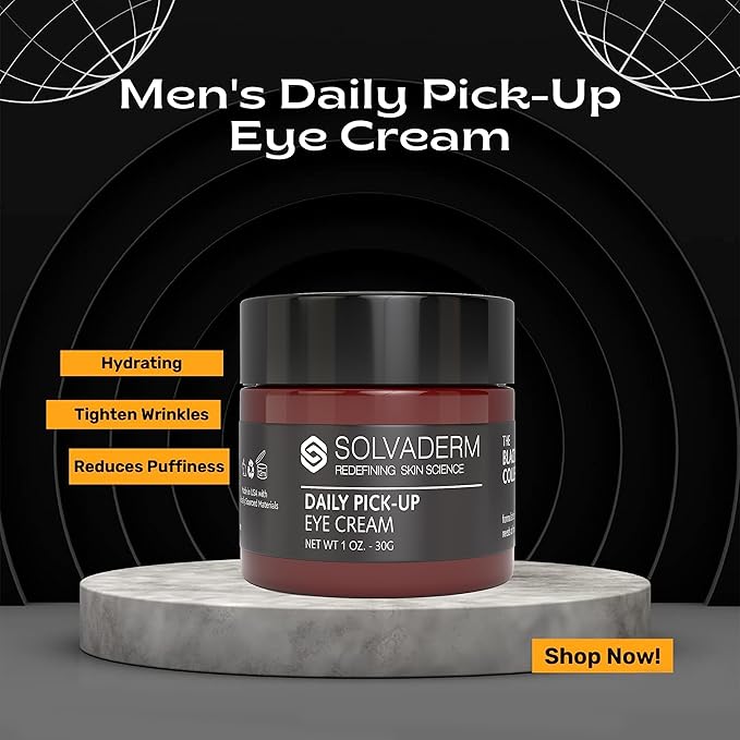 Solvaderm Blackstone Collection Men’s Face Cream – Anti-Aging Moisturizer for Men with Peptides & Antioxidants – Hydrating, Firming, Non-Greasy Daily Skincare for All Skin Types – 1 oz