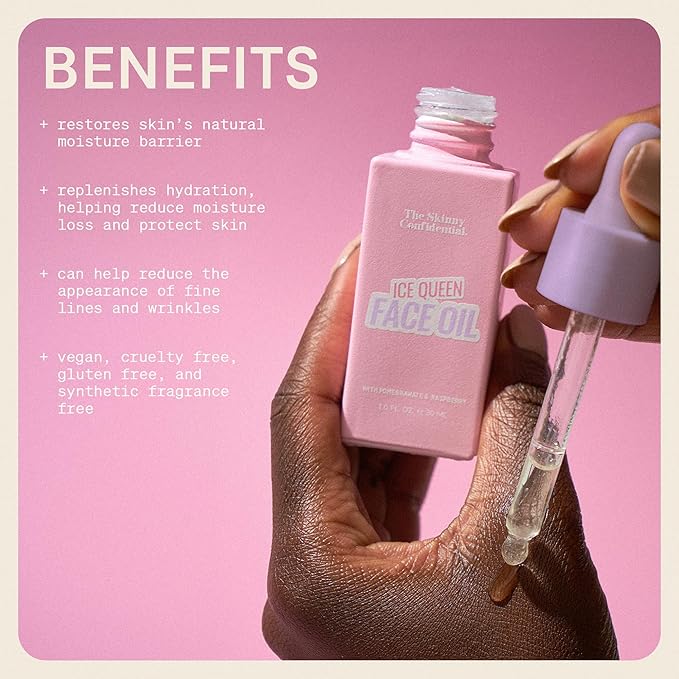The Skinny Confidential Depuffing Face Oil - Lightweight Multi-Purpose Facial Moisturizer for Healthy Glowing Skin - Hydrates & Firms for Vibrant & Dewy Glow - Facial Serum for Fine Lines & Wrinkles