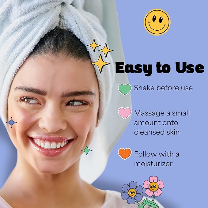 InstaNatural BESTIES Gentle Teen Face Serum | with Vitamin C, Hyaluronic Acid, Sea Buckthorn Oil | for Uneven Tone, Hydration, Smoothness | Simple Skincare for Healthy Skin (for All Skin Types)