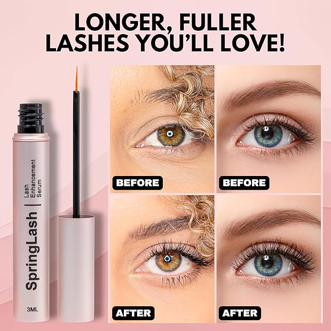 Eyelash Enhancement Serum with BIOTIN - Lash Enhancer For Longer, Fuller Eyelashes - Organic & Vegan Eyelash Enhancer - Cruelty Free - Eyelash & Eyebrow Conditioner [0.10 fl. oz/3ml]