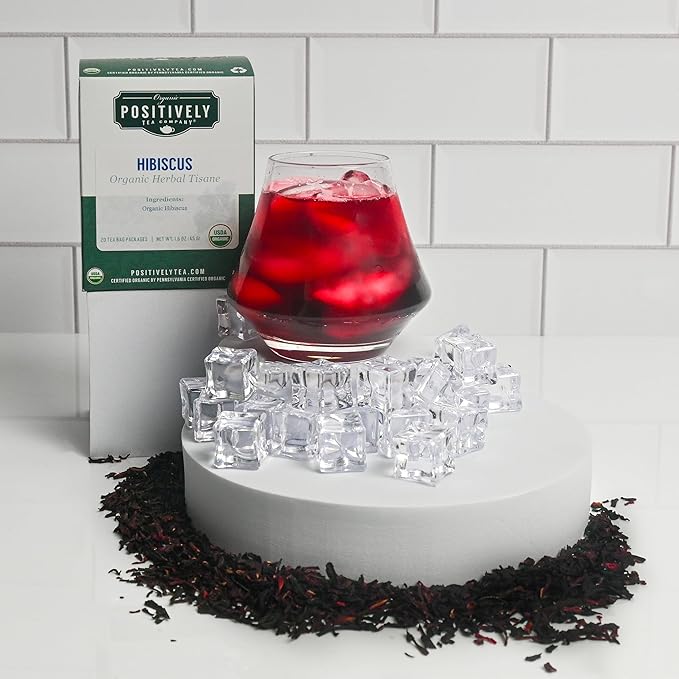 Organic Positively Tea Company, Hibiscus Herbal Tea Bags, 20 Count, 0.8 ounces