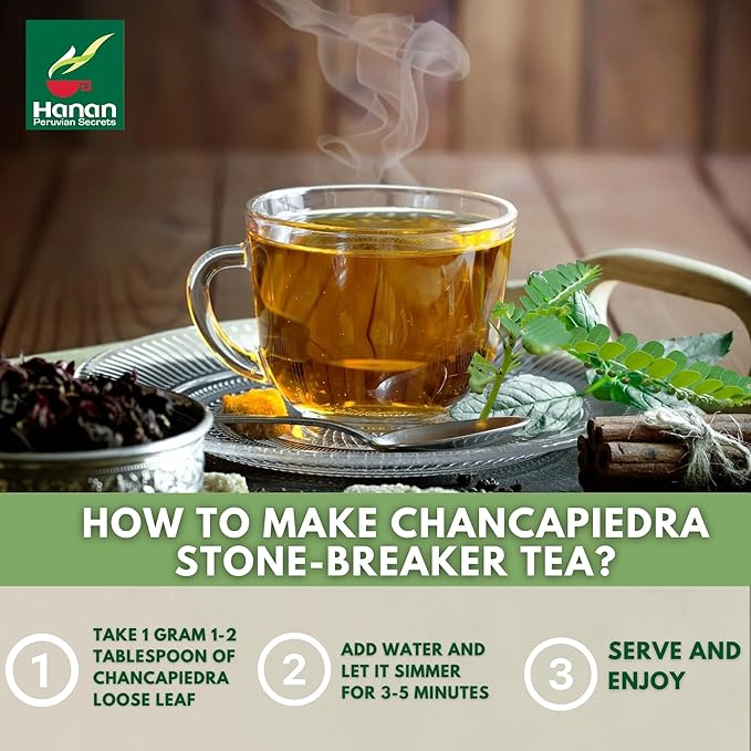 Hanan Chanca Piedra Loose Leaf Herbal Tea 4.2oz 120g of Stone Breaker 40 Grams Each of All-Natural Chancapiedra Plant Leaves and Stems Grown in Peru - Pack of 3