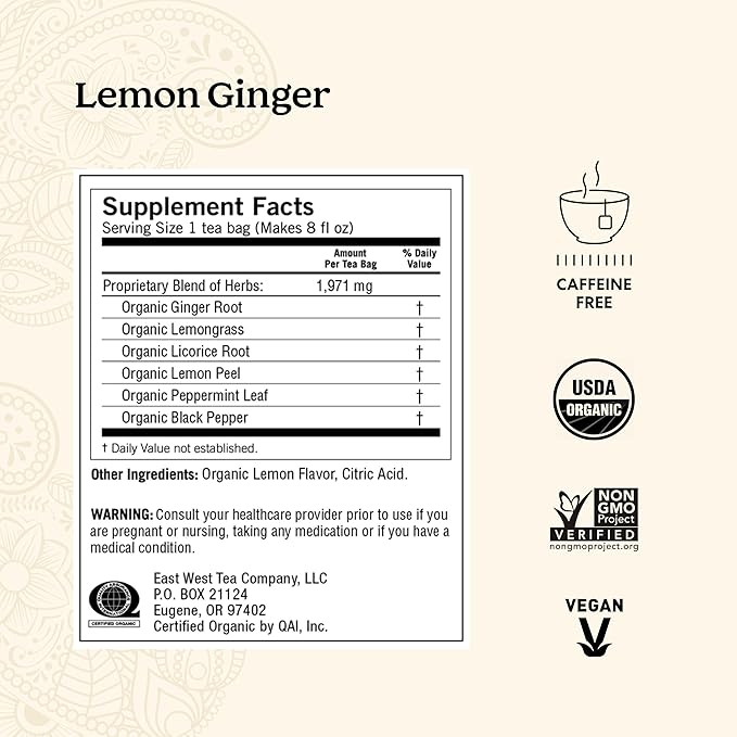 Yogi Tea Ginger Variety Sampler - 16 Bags per Pack (3 Packs) - Caffeine-Free, Organic Nausea Relief Teas – Supports Digestion - Includes Ginger, Mango & Lemon Flavors