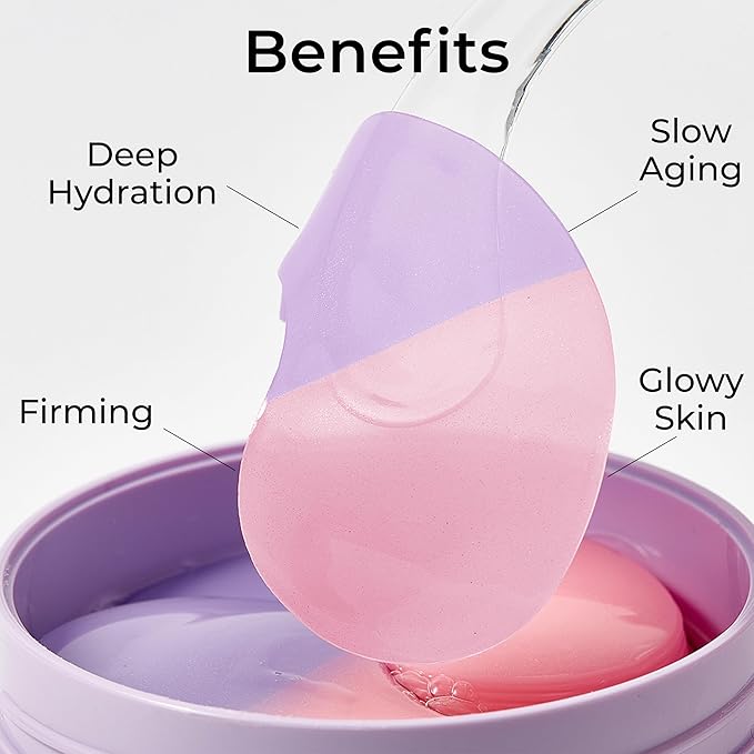 Dream Glow Under Eye Patches | Anti-Aging Eye Treatment Gel Masks With Vegan Collagen & Bakuchiol | Under Eye Masks For Dark Circles and Puffiness, Under Eye Bags, Wrinkle Care, Men and Women