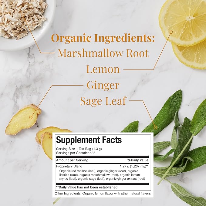 The Republic of Tea — Organic Get Throat Aid Herb Tea Refill Bag, 250 Tea Bags, Naturally Caffeine Free Be Well Tea