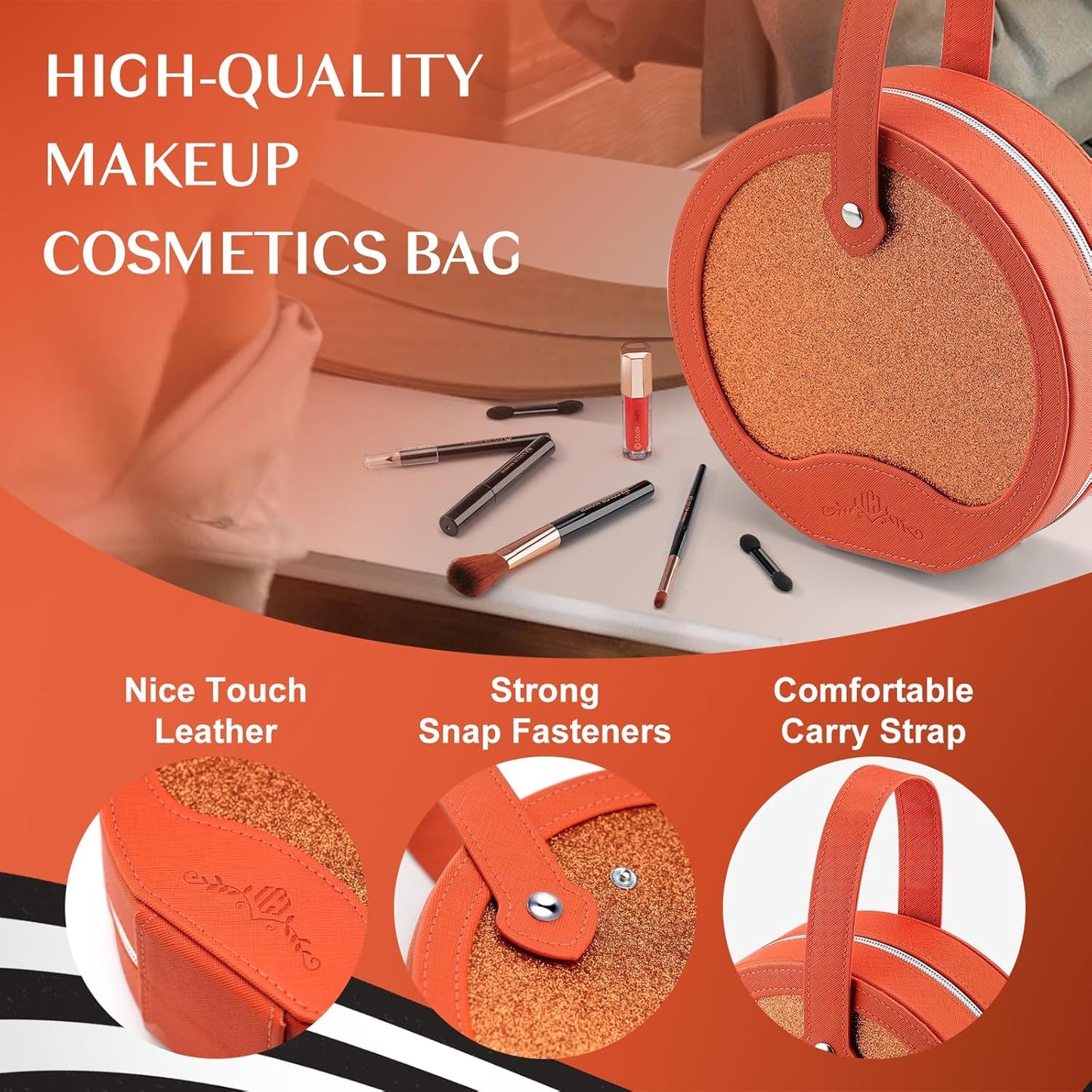 Color Nymph All In One Makeup Kit For Teens With Portable Cosmetics Bag, Multiple Makeups For Begginers As Christmas,New Year,Birthday Gift Included 38-Colors Eyeshadows Lipglosses Brushes(Orange)