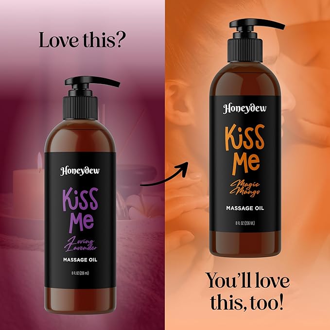 Tempting Lavender Massage Oil for Couples - Aromatherapy Sensual Massage Oil for Date Night with Lavender Essential Oil and Sweet Almond Oil - Vegan Non Staining Non Greasy Smooth Gliding Formula