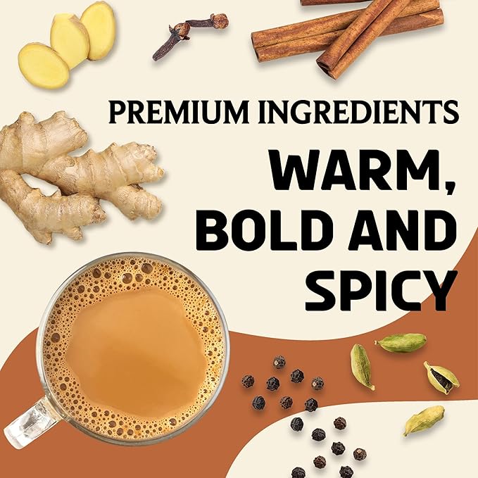 BREWIX, Masala Chai Tea Loose Leaf CTC TEA (125+ Cups, 8.82oz/250g) Strong Robust & Aromatic, All Natural | Blended with Exotic Spices | Ginger, Cinnamon, Cardamom, Clove & Black Pepper