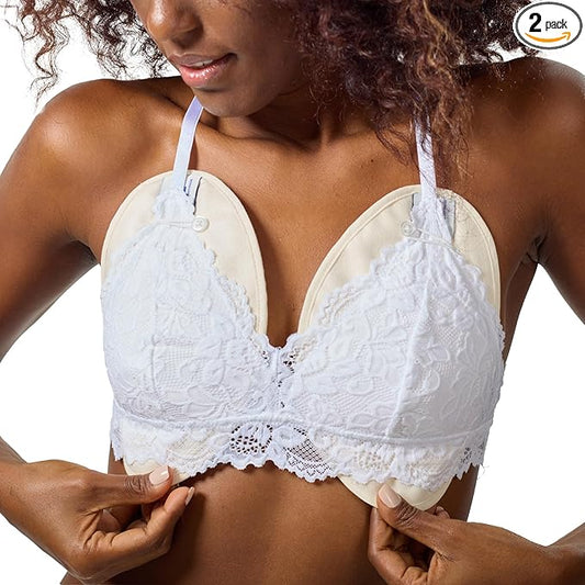 QUEEN OF THE THRONES Castor Oil Pack for Breast (Small) - Heatless, Less-Mess, Reusable - Organic Cotton Flannel, Comfort Fit, Soft Straps & Naturopathic Doctor Designed (Castor Oil Sold Separately)