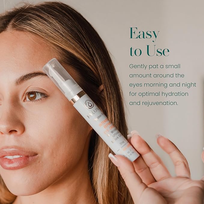 Hylunia Intensive Repair Eye Cream – Hydrating & Firming with Peptides, Vitamin C & Hyaluronic Acid – Reduces Dark Circles, Puffiness & Fine Lines – Lightweight, Vegan, Clean Skincare