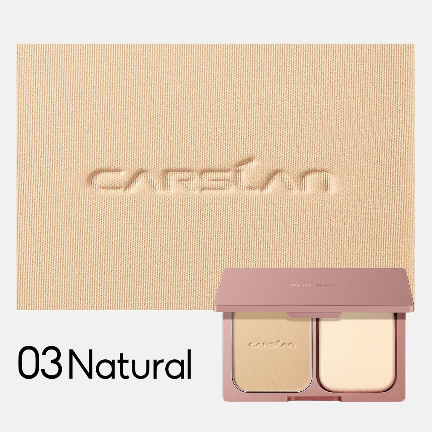 Oil Control Pressed Setting Powder Compact, 12H Longlasting Translucent Powder Makeup, Waterproof Face Powder, 03 NATURAL, 0.28Oz