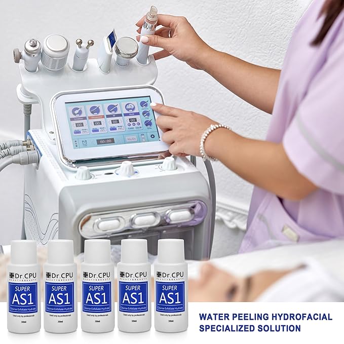 Water Peeling Solution Concentrate for Microdermabrasion Machine Skincare Face Moisturizer Cleaning Serum 30ml/1.01oz Per Bottle Dilute to 800ml/27oz Solution Use 5 Bottles Per Set (AS1)