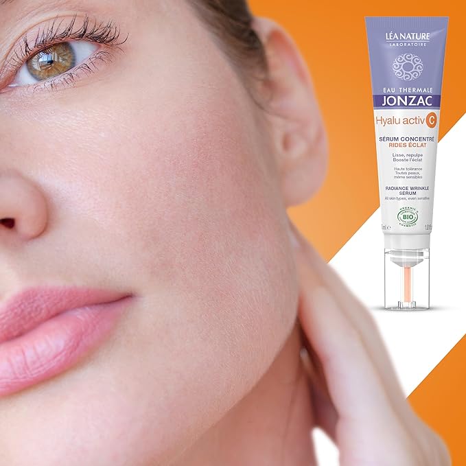 Organic Hyalu Activ C Serum for Face & Eyes - Optimized Vitamin C 5x More Stable With Hyaluronic Acid - Anti-Wrinkle - Brighter & Plumped Skin - 1.01 Fl Oz