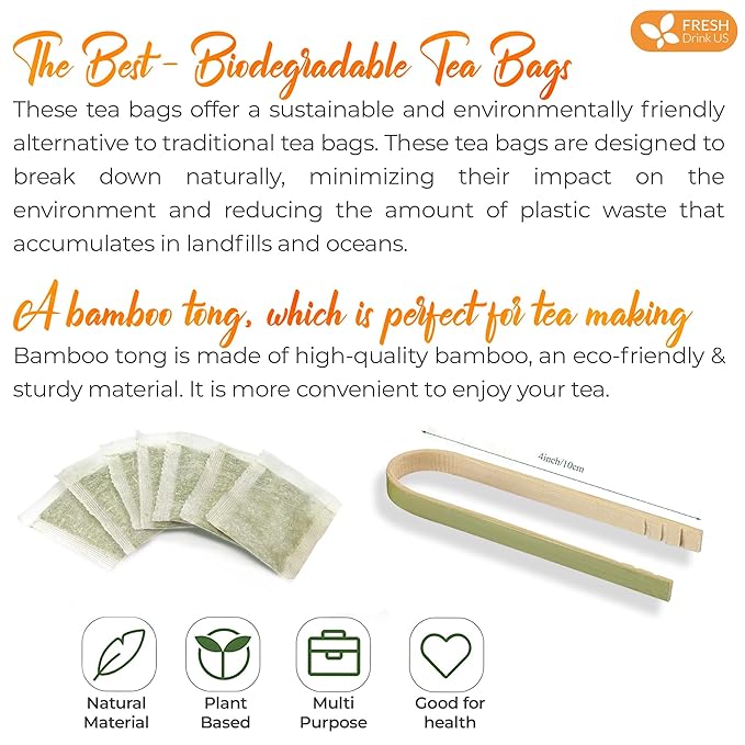 FreshDrinkUS Premium Chrysanthemum Flower Tea Bags - 120 Count, 100% Natural and Pure, Eco-Conscious. Herbal Tea, No Sugar, No Caffeine, No Gluten, Vegan