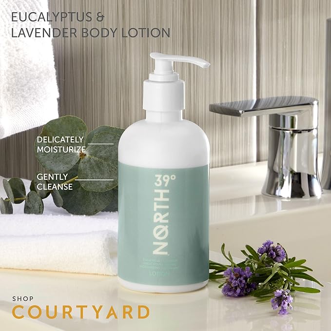 Body Lotion - Eucalyptus & Lavender Scent - Featured in Courtyard by Marriott and Residence Inn Hotels - Hydrating & Moisturizing - All Natural Body Lotion - 8.5oz