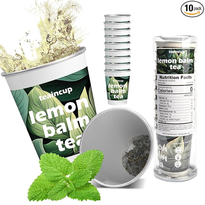 Organic Tea Sampler – 10 Eco-Friendly Tea Cups for Hot or Iced Teas, Premium Loose Leaf Teas Variety Pack – Jasmine, Chamomile, Hibiscus, Lemon Balm, Green Tea