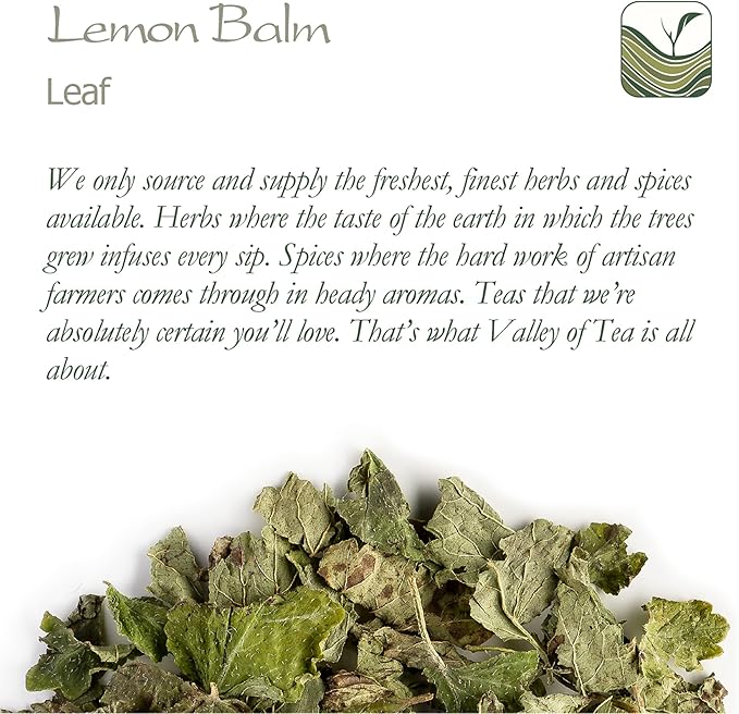 Lemon Balm Organic Loose Leaf - Sweet Lemony - Dried Mellisa Officinialis - Organic Lemon Balm Tea Lemonbalm Tea Lemin Lemon Leaves Lemon Balm Loose Tea Lemon Balm Leaves Loose Leaf Lemon Balm