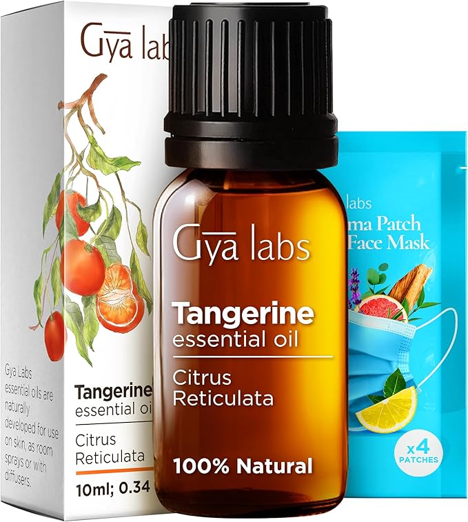 Gya Labs Tangerine Essential Oil for Diffuser - 0.34 Fl Oz - 100% Pure Natural Tangerine Oil for Skin, Massage, DIY Fragrances & Candle Making - Zesty Sweet & Fresh Scent Aromatherapy