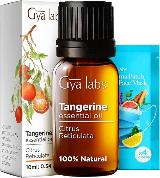Gya Labs Tangerine Essential Oil for Diffuser - 0.34 Fl Oz - 100% Pure Natural Tangerine Oil for Skin, Massage, DIY Fragrances & Candle Making - Zesty Sweet & Fresh Scent Aromatherapy
