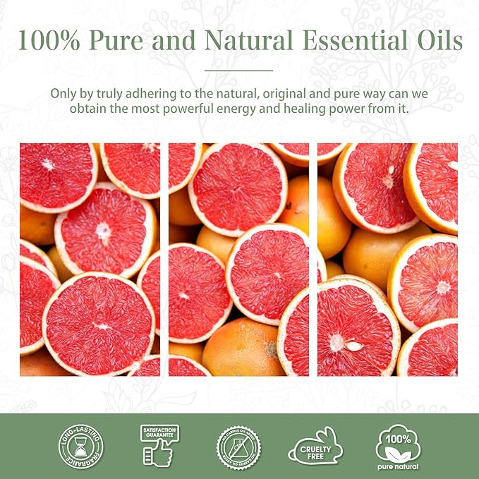 Grapefruit Essential Oil, 1.01Fl.Oz (30ML) PHATOIL Pure Essential Oil Singles for Aromatherapy Diffusers, Humidifiers, Great for DIY Candle and Soap Making, Gift for Friend