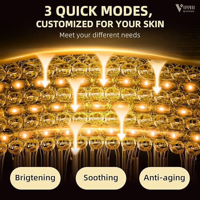 VYM LED Face Mask Light Therapy: Portable Remote High-Energy Anti-Aging Skincare Device, 292 LEDs Professional Infrared Red Light Therapy for Face, Red Light Mask Gift Pack - Black