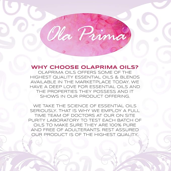 Ola Prima Vanilla Essential Oil 8oz Therapeutic for Aromatherapy - 8 Fluid Ounces