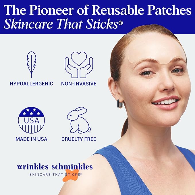 Wrinkles Schminkles Silicone Anti-Wrinkle Patch Bundle – Forehead Wrinkle Patches & Under Eye Patches – Reusable, Non-Invasive Pads for Fine Lines, Puffiness & Dark Circles