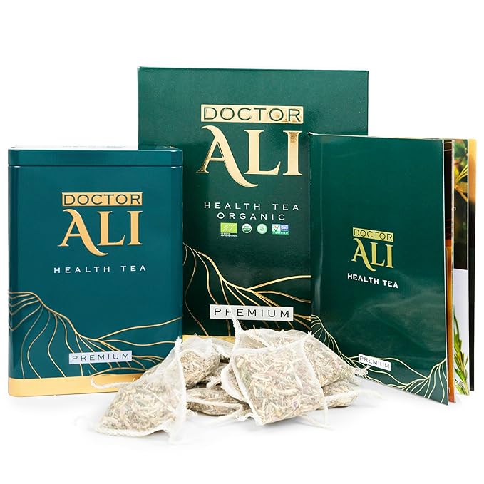DOCTOR ALI HEALTH TEA - Cleanse & Detox, Kidney & Liver Health, Digestion, Immunity, Sleep Improvement | Premium Grade | 11 Organic Super Herbs for Holistic Wellness | 40 Pure Silk Sachets, 5 gr each