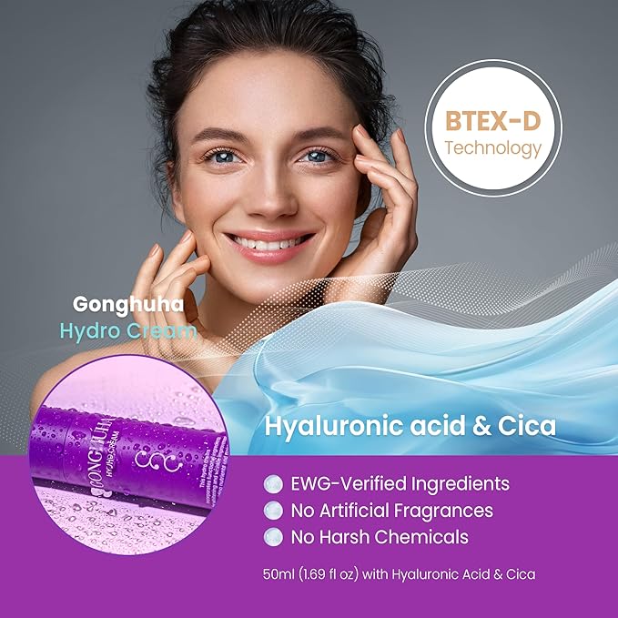 Hydro Cream – Lightweight Ultra-Hydrating Face Moisturizer for Glowing Skin | 50ml (1.69 fl oz) with Hyaluronic Acid & Cica | Korean Skin Care