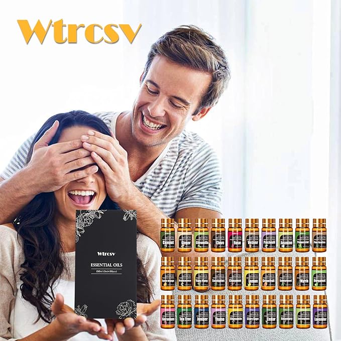 Essential Oils Set -Essential Oils - 100% Natural Essential Oils-Perfect for Diffuser, Humidifier,Aromatherapy, Massage,Skin & Hair Care,30x5 ml(0.17fl.oz