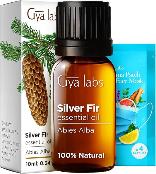Gya Labs Silver Fir Essential Oil for Diffuser - 0.34 Fl Oz - 100% Pure Natural Silver Fir Oil for Skin, Hair, Aromatherapy & Candles Making - Fresh Woody Scent