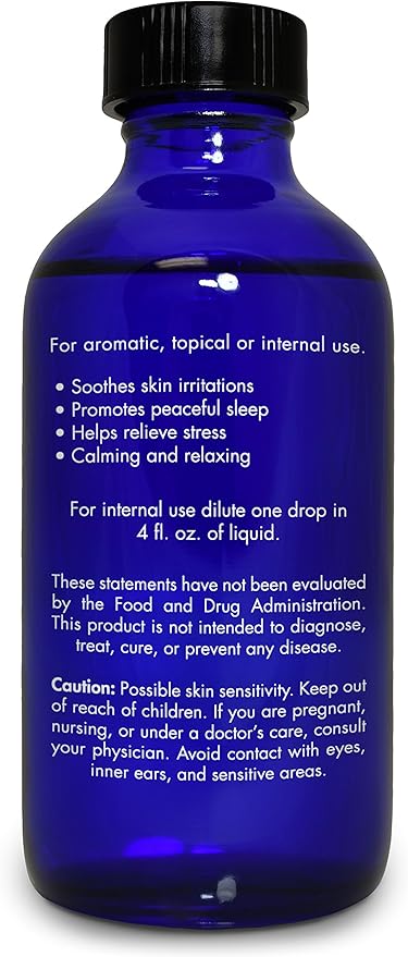 Lavender Essential Oil, Food Grade, for Drinks, Skin, Hair – 100% Pure, Lavender Oil, by Zongle Therapeutics, 4 OZ